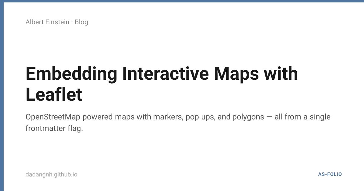 Embedding Interactive Maps with Leaflet | Albert Einstein
